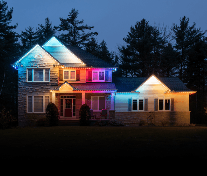 Permanent outdoor lighting designed for Calgary weather